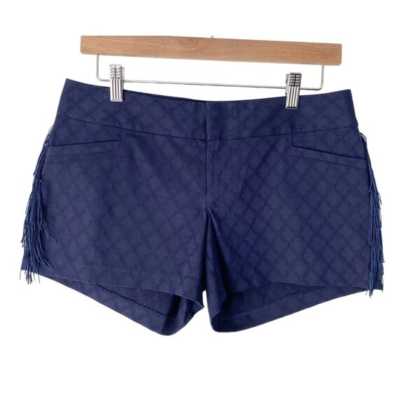 Lilly Pulitzer Ellie Blue Print Fringed Tassel Shorts Sz 0 Festival‎ Boho Preppy - Picture 3 of 12